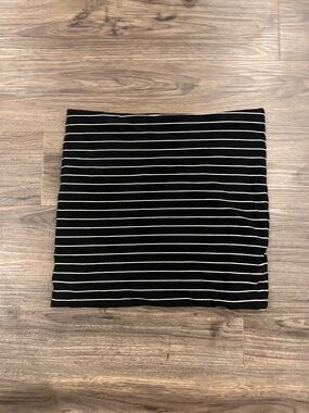 H&M Black and White Striped Tube Skirt